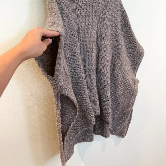 Jarbo Baby Alpaca Blend Brown Knit V Neck Soft Bohemian Oversized Sweater Vest 0 - Picture 3 of 8